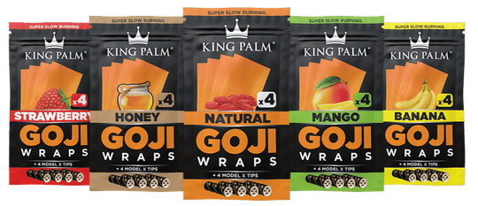 King Palm : (All Goji Berry Wraps)  5 Flavours + Filter Tips : By JustSmoke.me - JustSmoke.Me