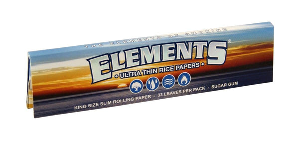 Elements Ultra-Thin King Size Slim Rice Rolling Papers – 10 Booklets