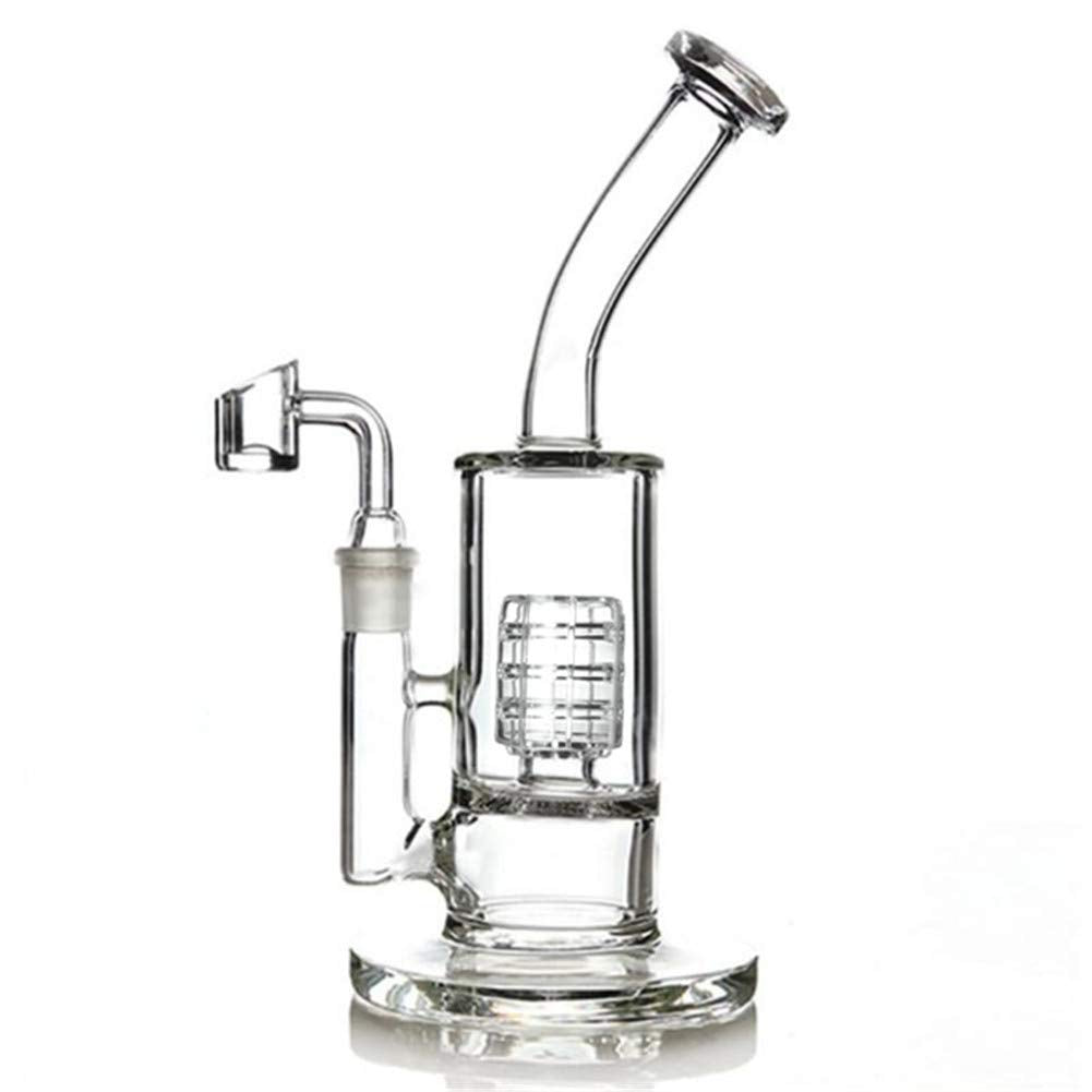 RORA 9.4″ Glass Bong – Birdcage & Honeycomb Percolator – Quartz Bowl – Clear
