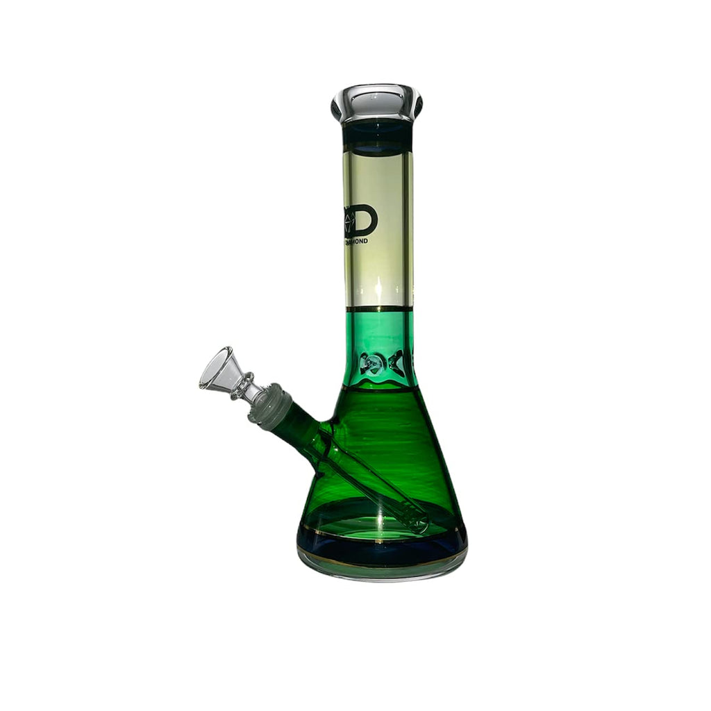 The Dark Diamond 25cm Straight Glass Bong – 3-Prong Ice Pinch – 14.4mm / 18.8mm Joint
