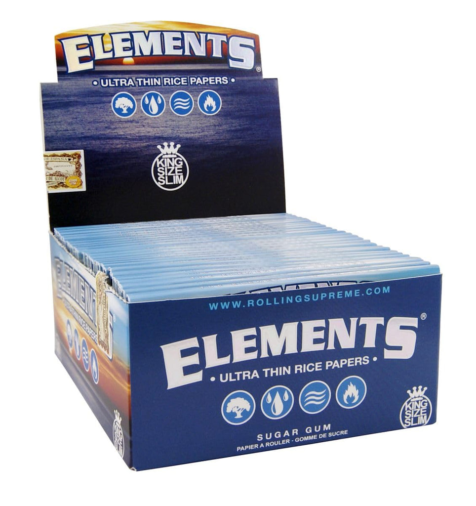 Elements Ultra-Thin King Size Slim Rice Rolling Papers – 10 Booklets
