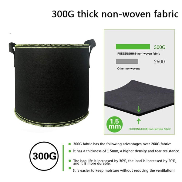 LATERN 6-Pack 5 Gallon Fabric Grow Bags – Handles