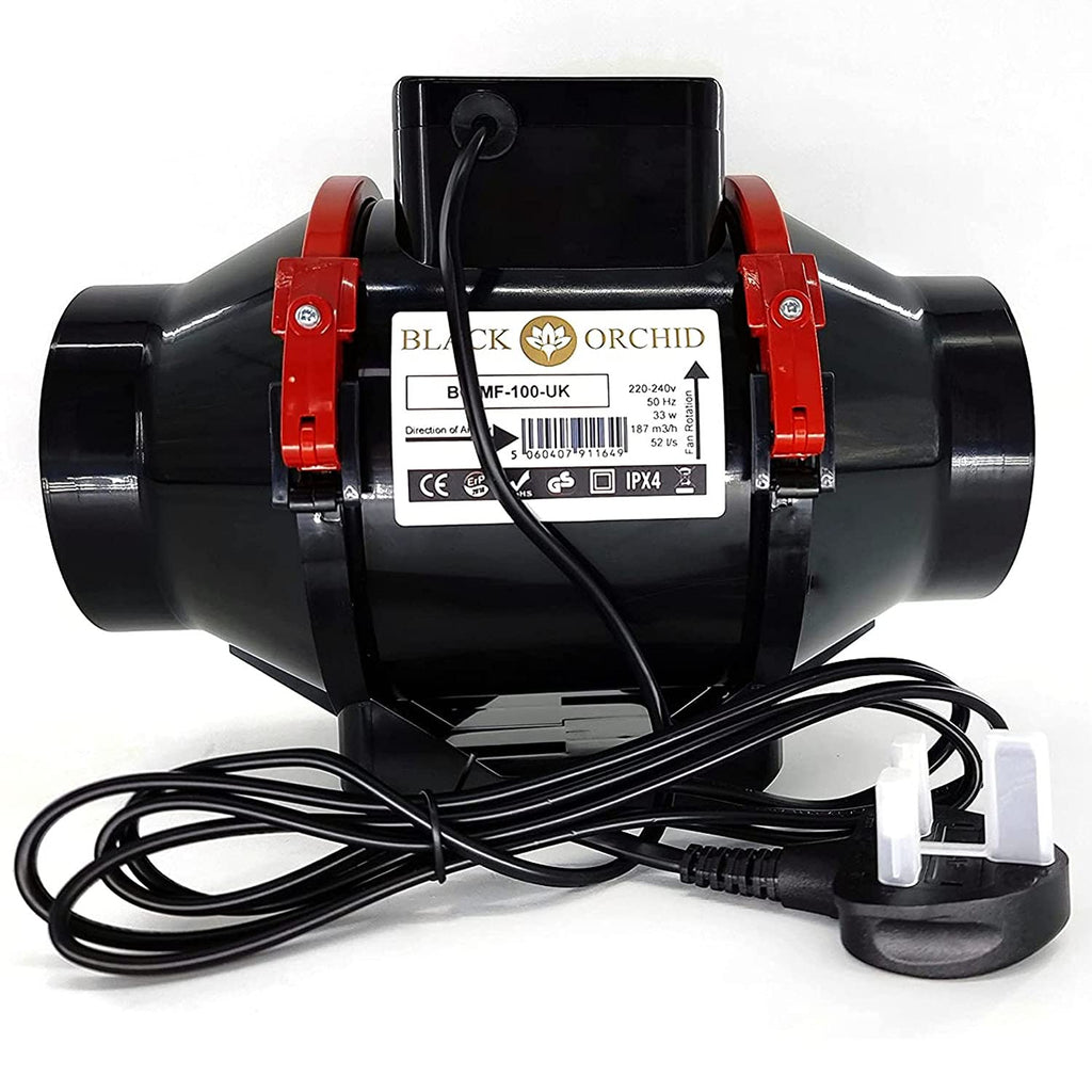 BLACK ORCHID 4″ Mixed-Flow Grow Room Extractor Fan – 100mm
