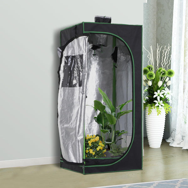 Outsunny Grow Tent – 60 × 60 × 140cm – Adjustable Vents – Floor Tray