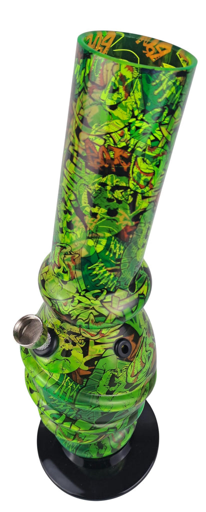 Graffiti Acrylic Bong – 32cm – Green