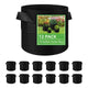 LITLANDSTAR 12-Pack 10 Gallon Fabric Grow Bags – Handles – Black