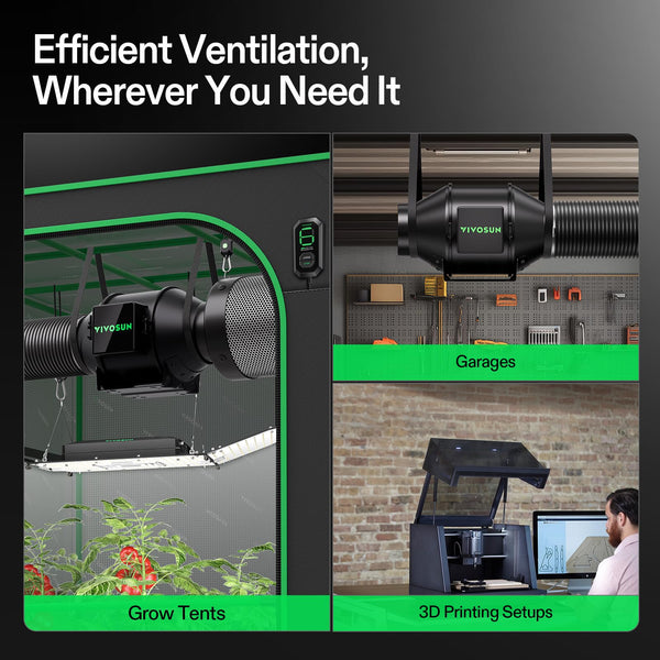 VIVOSUN G4 Air Filtration Kit – 100mm – Duct Fan, Speed Controller & Carbon Filter