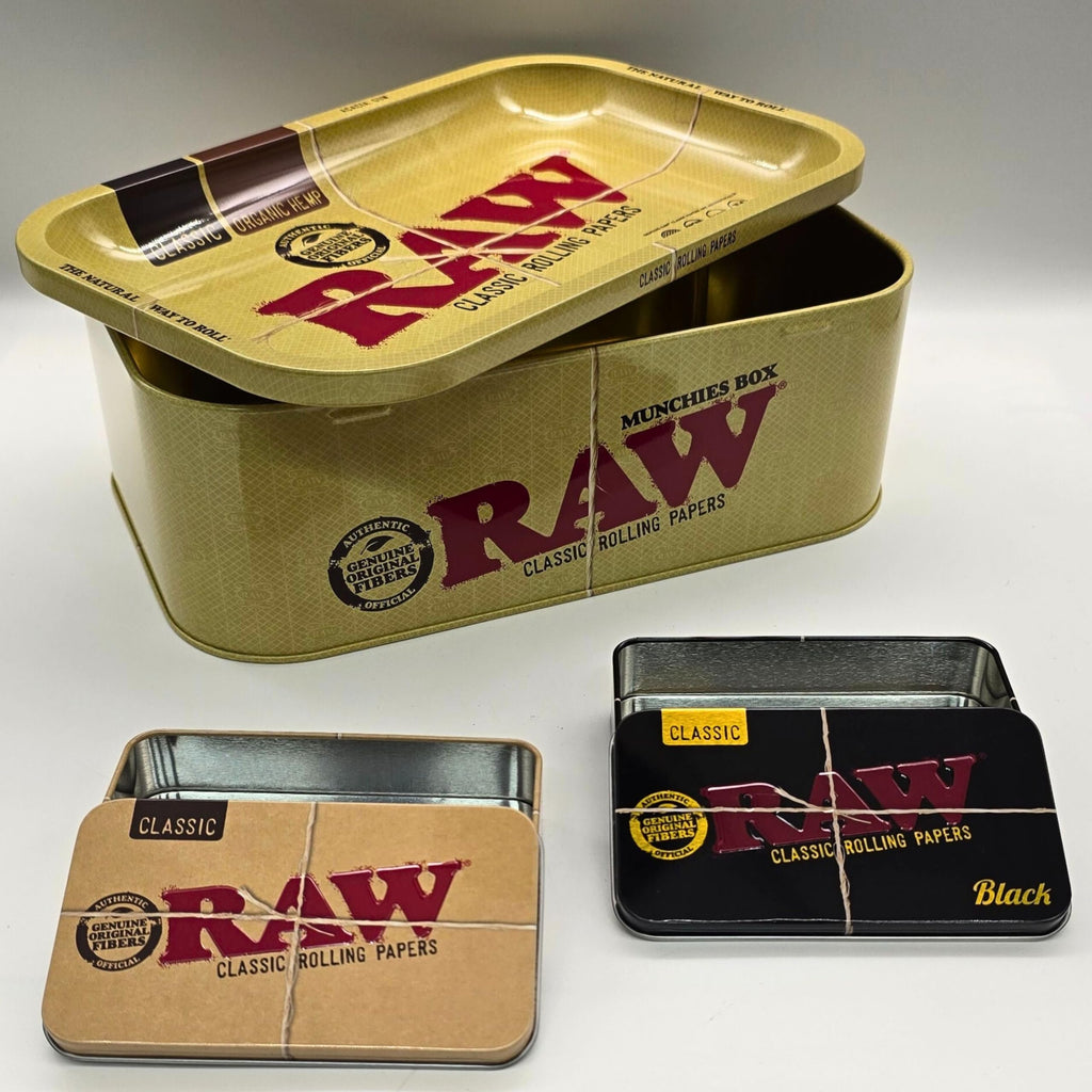 Zactly RAW Large Storage Box Set – Built-In Tray + 2 RAW Tins