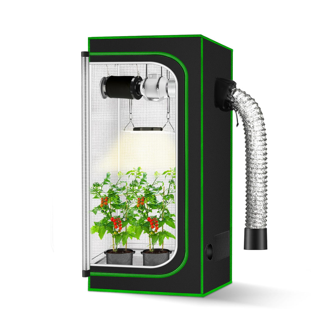 MELONFARM 2 × 2ft Grow Tent – 24″ × 24″ × 48″ – Mylar – Observation Window