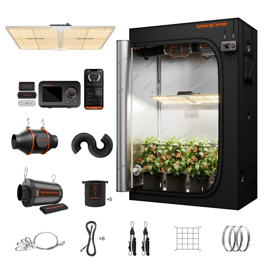 Spider Farmer SF2000 2 × 4ft Complete Grow Tent Kit – 200W LED – GGS Auto Control