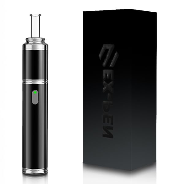 AISVAPE EX - PEN Vaporizer | All - Glass Quartz Heating Chamber Dry Herb Vaporiser | Purity flavor for Cannabis Vapors | Retractable Glass Mouthpiece | 1400mAh Battery No NicotineJustSmoke.Me