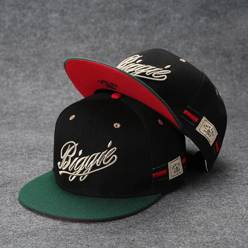 Biggie Red & Green - Snapback / Flat Peak Hat / CapJustSmoke.Me