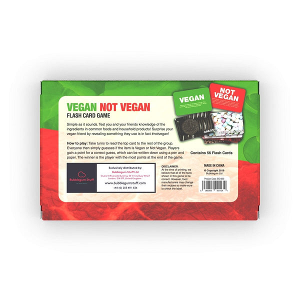 Bubblegum Stuff Vegan Not Vegan Game - Guess The Vegan Products Fun Flash Card Game - Fun Yes Or No Guessing Game - Suitable For Family, Kids, Teenagers & AdultsJustSmoke.Me