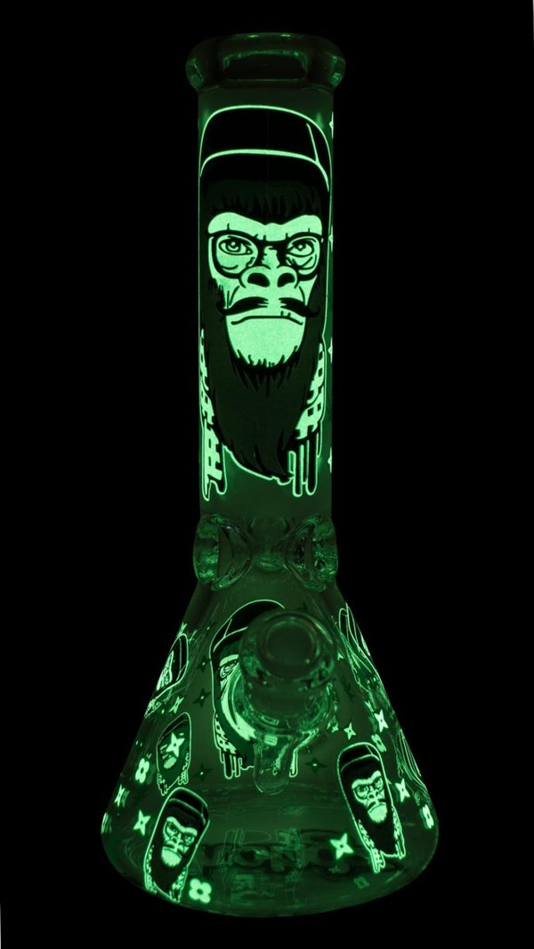 Chongz 30cm Glass Bong – Monkeee Maan – 7mm Glow – GreenJustSmoke.Me
