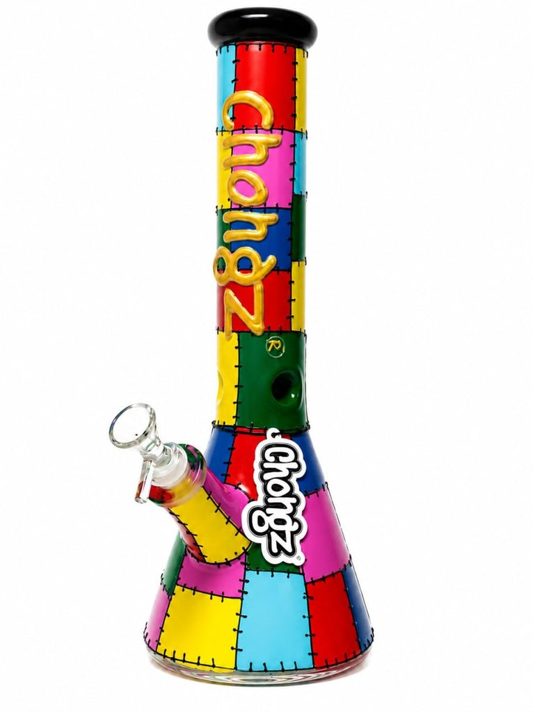 Chongz 36cm Glass Ice Beaker Bong – Patch – 9mm Glass – Glow-in-the-Dark LogoJustSmoke.Me