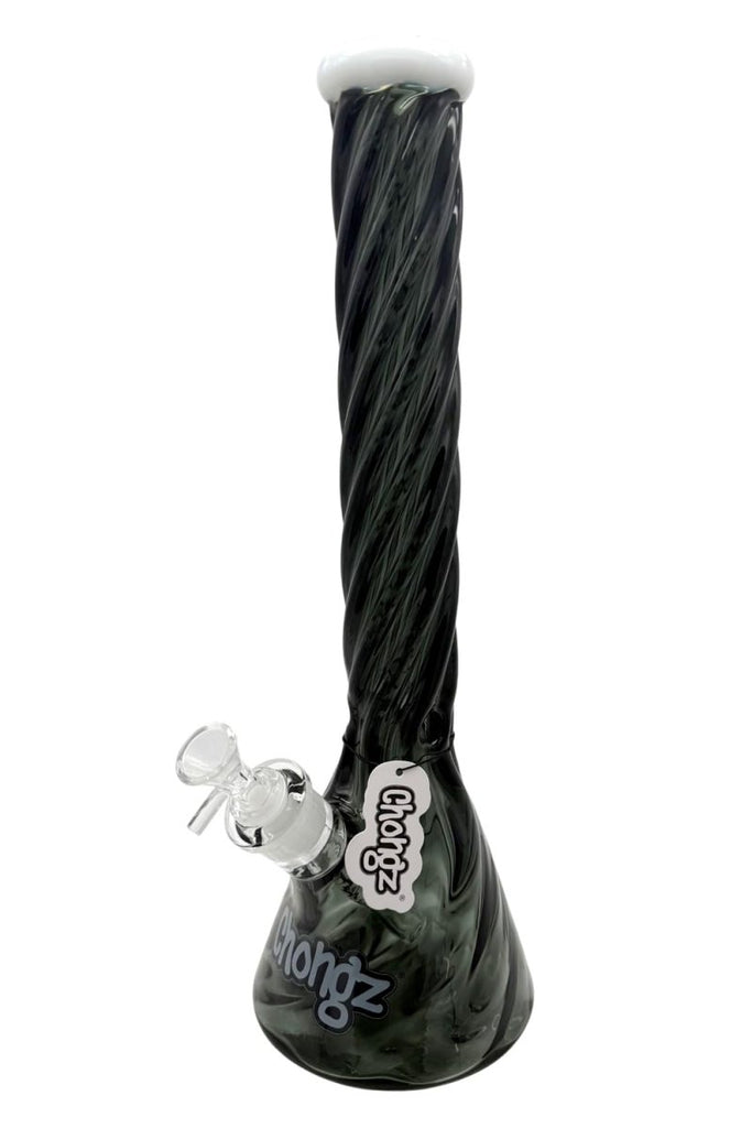 Chongz 40cm Glass Beaker Bong – Twisted Melon – 9mm Ice Catcher – GreyJustSmoke.Me