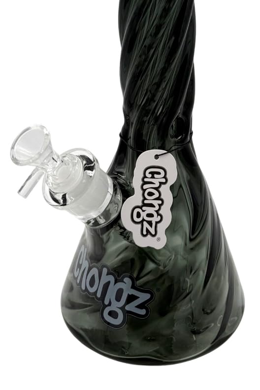 Chongz 40cm Glass Beaker Bong – Twisted Melon – 9mm Ice Catcher – GreyJustSmoke.Me