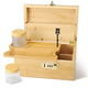 Contraxump Large Bamboo Storage Box with Lock – Rolling Box Gift Set – 2 Airtight Glass Containers & BrushJustSmoke.Me