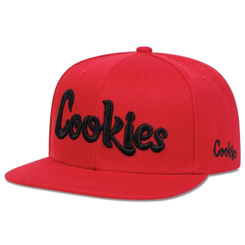 Cookies Red & Black Snapback / Flat Peak Hat / CapJustSmoke.Me