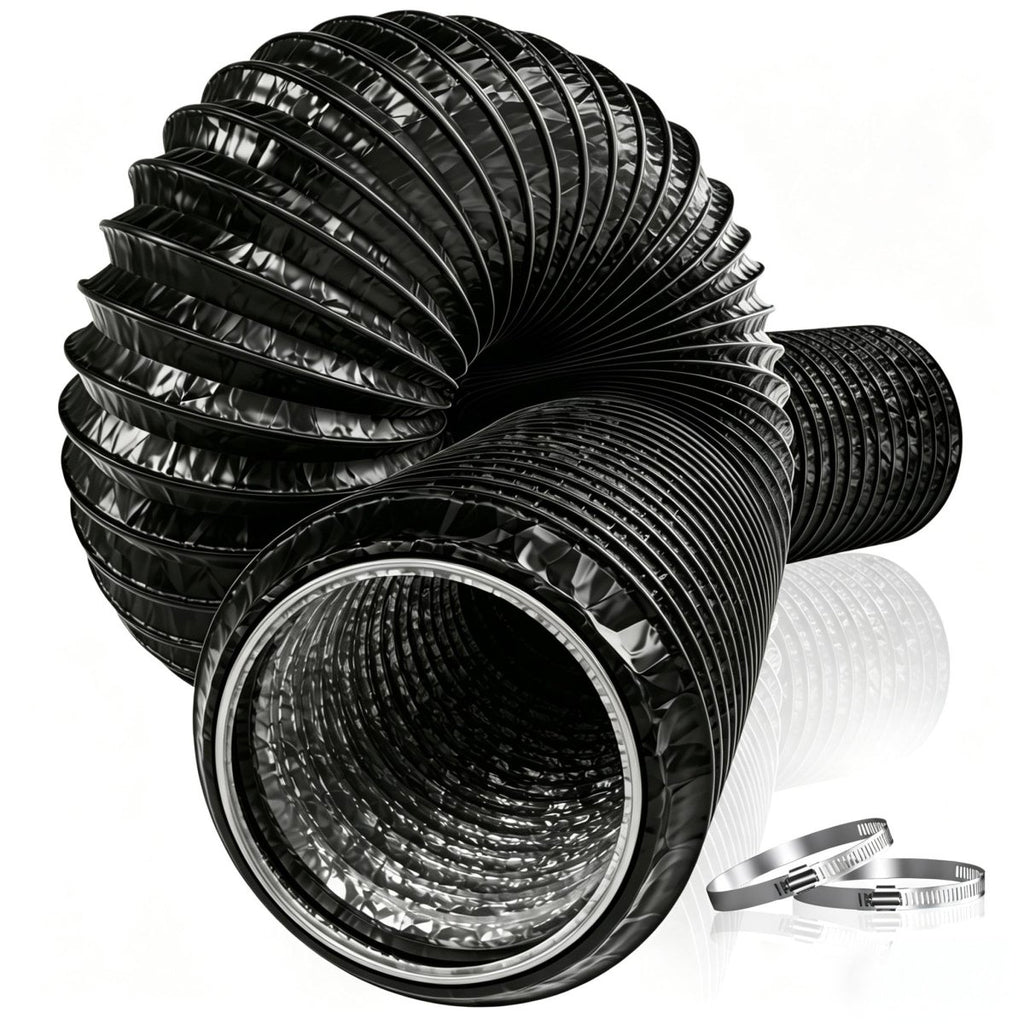 Hon&Guan Thickened 100mm Flexible Aluminium Foil Ducting – 2m – BlackJustSmoke.Me