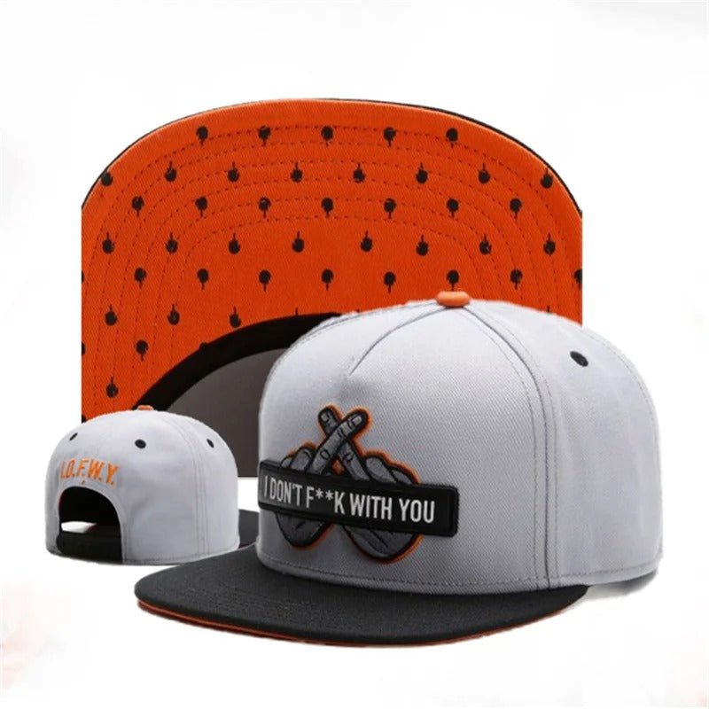 I Dont F**K With You - Middle Finger FU Snapback / Flat Peak Hat / CapJustSmoke.Me