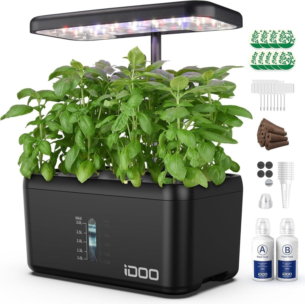 iDOO Hydroponics Growing System – 8 Pods – LED Grow Light – Auto Timer – Height AdjustableJustSmoke.Me