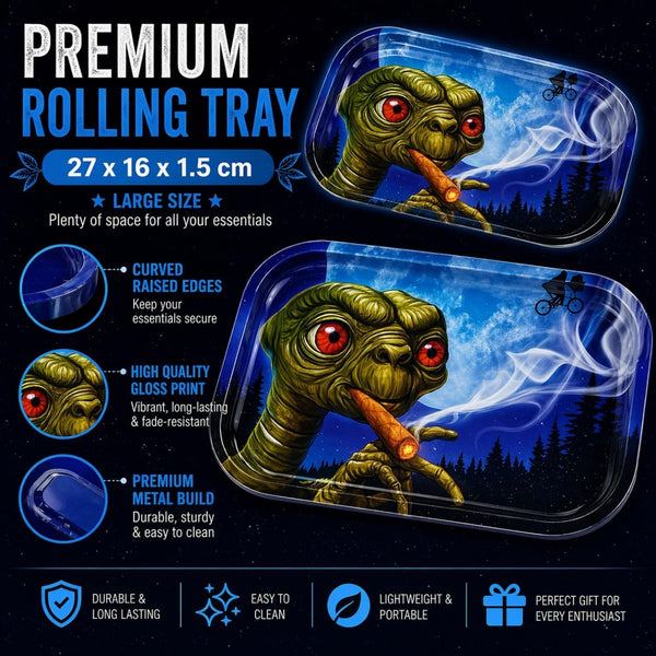 Large Metal Rolling Tray – Non-Stick, PortableJustSmoke.Me