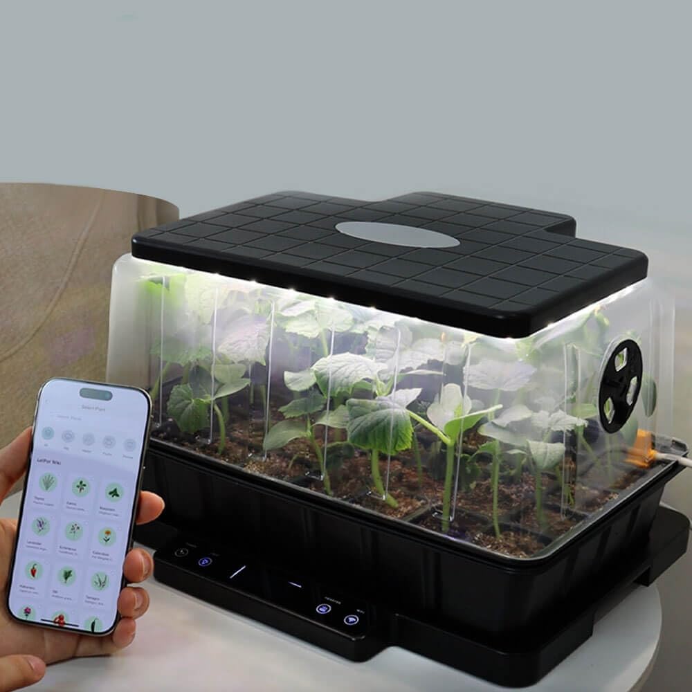 LetPot Smart Seed Trays – Humidity Dome – 24W LED Grow Light – Heating Base – EC Sensor – App ControlJustSmoke.Me