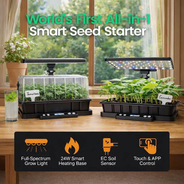 LetPot Smart Seed Trays – Humidity Dome – 24W LED Grow Light – Heating Base – EC Sensor – App ControlJustSmoke.Me