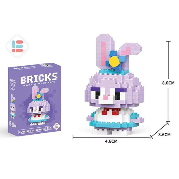 Little Purple Rabbit : 187pc Fun Model Building Set - Interlocking Brick KitJustSmoke.Me