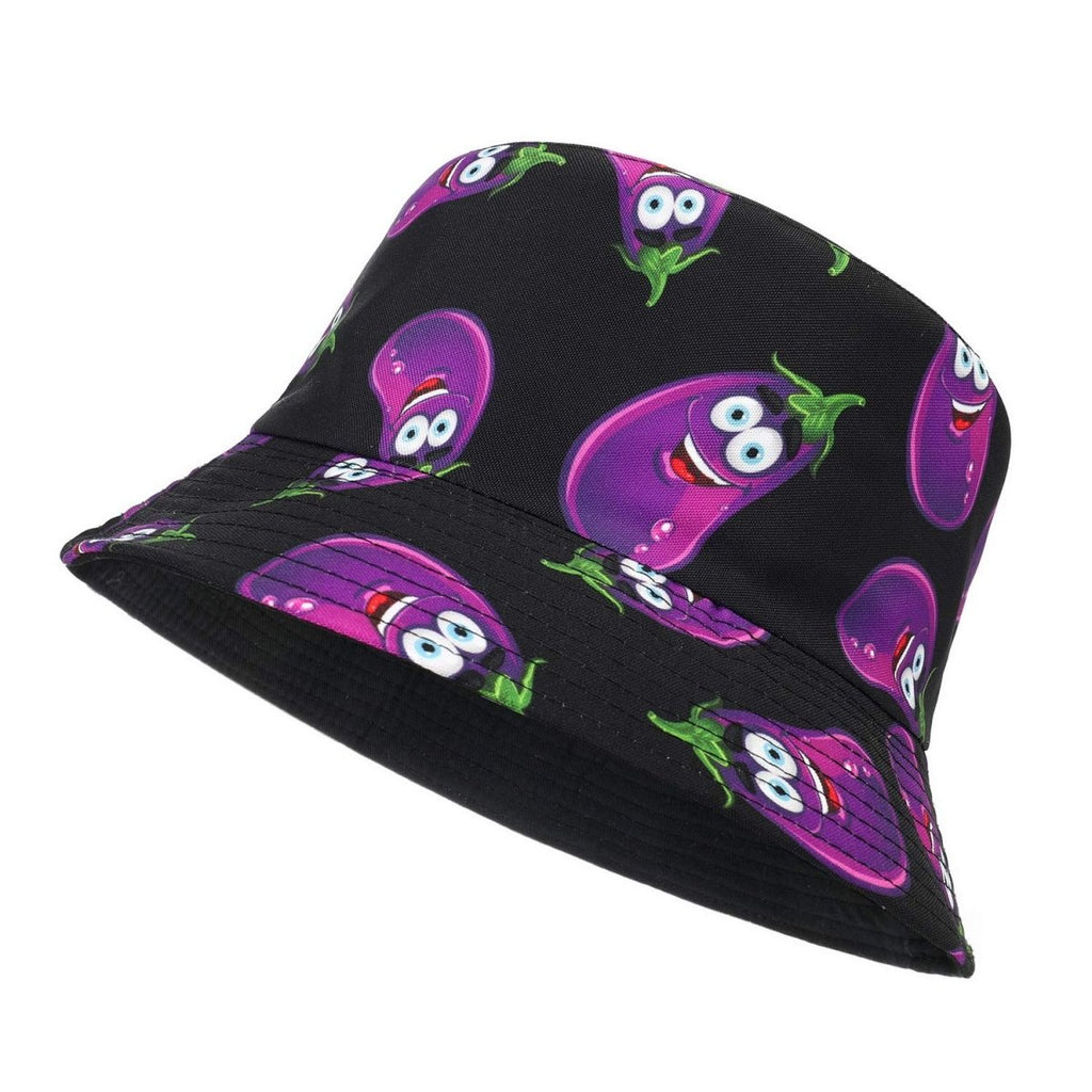 MengPa Unisex Bucket Hat Summer Travel Sun Fisherman Hats Reversible (Eggplant) UK2662PJustSmoke.Me