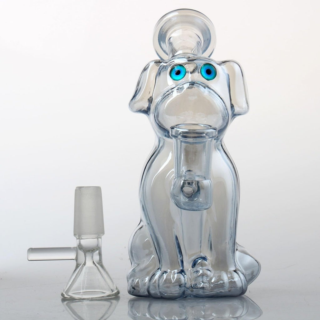 Mini Glass Bong – Dog Design – 14mm Bowl & Silicone HoseJustSmoke.Me