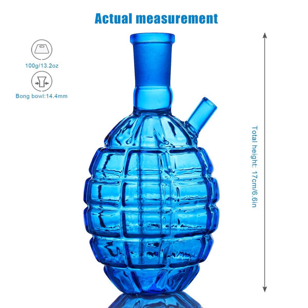Mini Glass Bong – Grenade Shape – 14mm BowlJustSmoke.Me