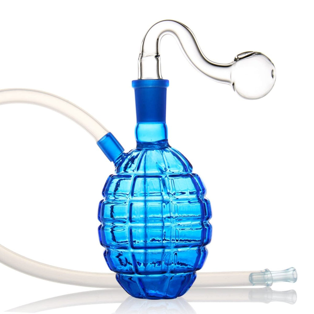 Mini Glass Bong – Grenade Shape – 14mm BowlJustSmoke.Me