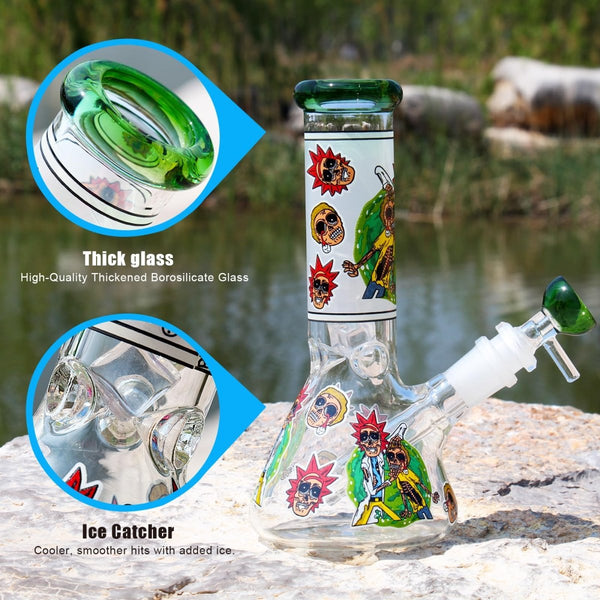 Mini Glass Bong – Luminous Green – 14.5mm – DownstemJustSmoke.Me