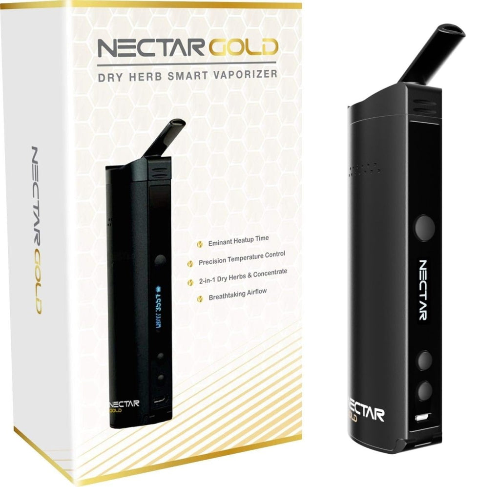 Nectar Gold Dry Herb Vape | 2 Year Warranty | 2 - in - 1 Convection Vaporizer, 2900mAh | Isolated Airflow, OLED Display and Precise Temp Control for Superior Flavour, 15s Heat - up Time | Max Temp = 240°CJustSmoke.Me
