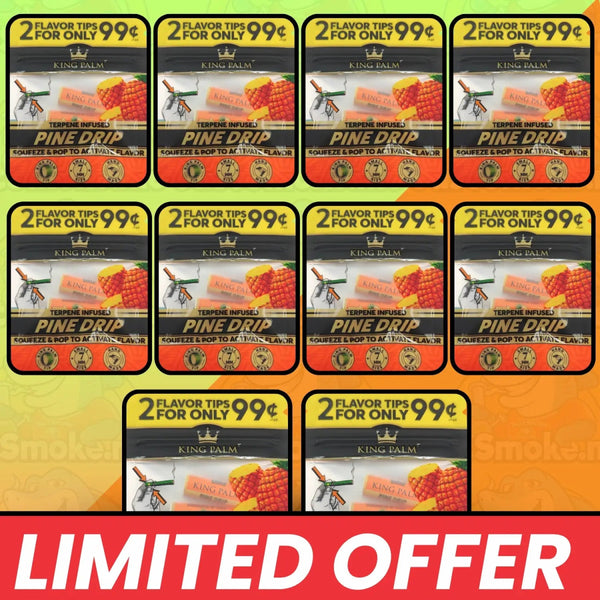 Pine Drip | 7mm Flavoured Filter Tips | Squeeze & Pop - King PalmJustSmoke.Me