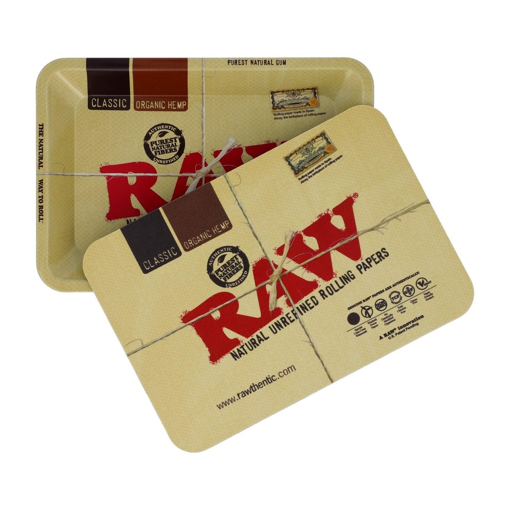 RAW Classic Mini Rolling Tray with Magnetic Cover – 7″ × 5″JustSmoke.Me