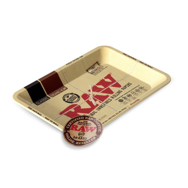 RAW Classic Series Mini Metal Rolling Tray – 7″ × 5″JustSmoke.Me