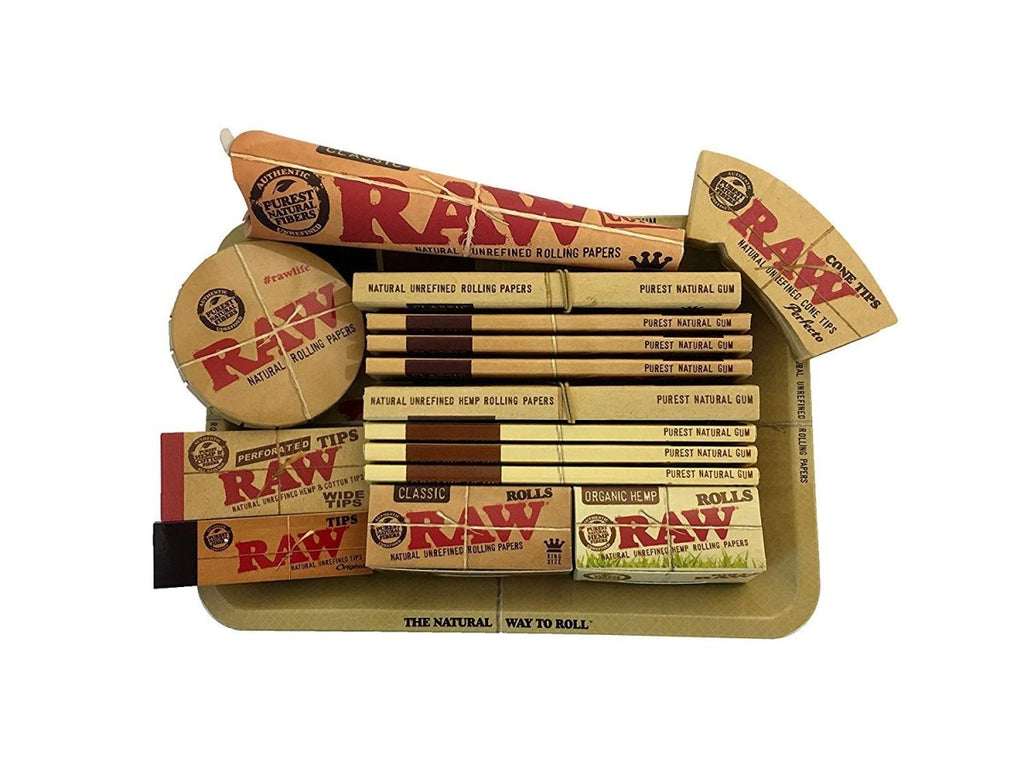 RAW Mini Rolling Tray & Papers Gift Set PlusJustSmoke.Me