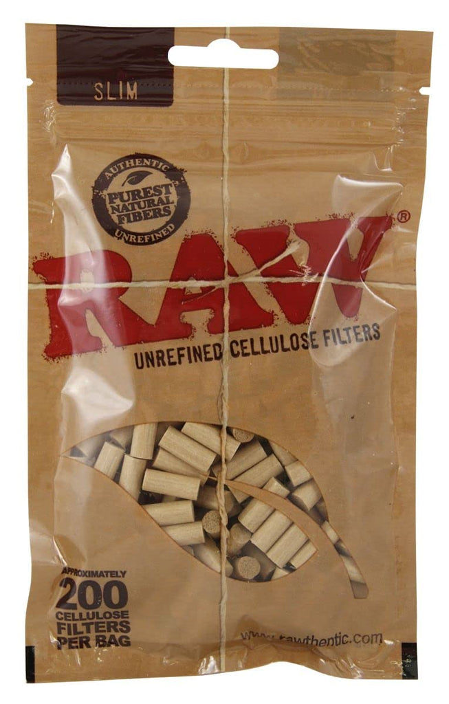 RAW Natural Unrefined Slim Rolling Papers – Cellulose Filters – 200 CountJustSmoke.Me