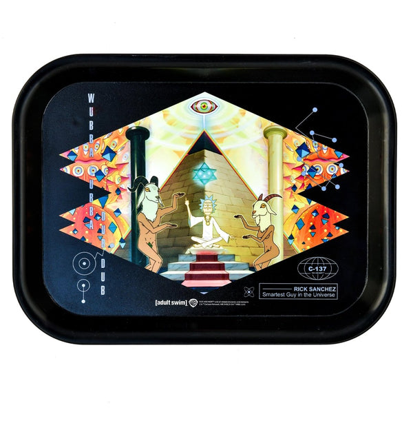 Rick and Morty Rolling Tray Set – 27.5 × 17.5cm – Airtight Tin, RAW Ashtray, RAW Papers, Tips, Cones & StickersJustSmoke.Me