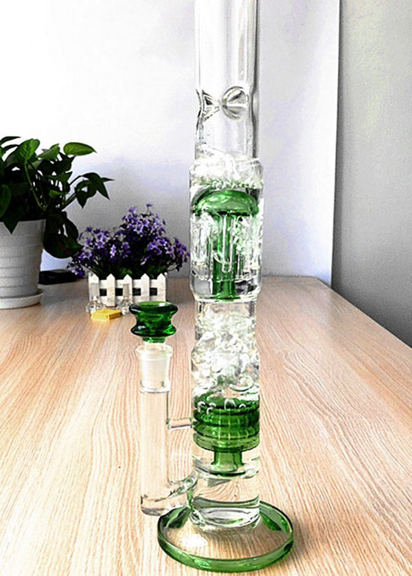 RORA 16″ Glass Bong – Tree Dome & Bird Collar Percolator – 18.8mm – GreenJustSmoke.Me