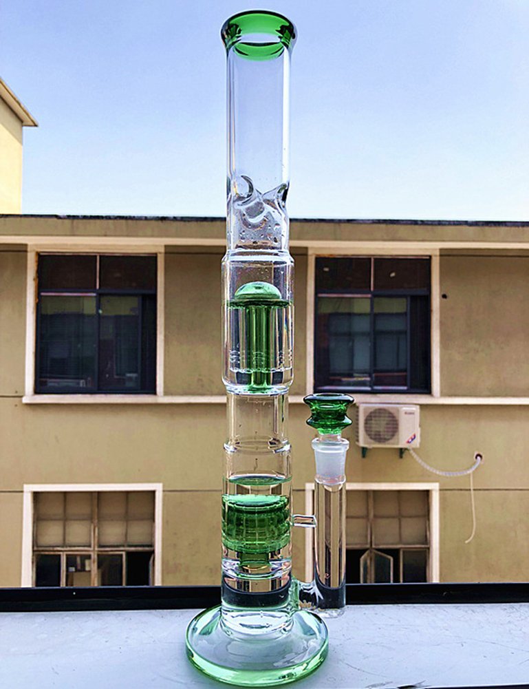 RORA 16″ Glass Bong – Tree Dome & Bird Collar Percolator – 18.8mm – GreenJustSmoke.Me