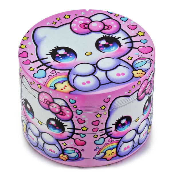 Spespo 2″ 4-Piece Zinc Alloy Herb Grinder – Pink CatJustSmoke.Me
