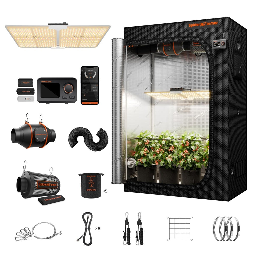 Spider Farmer SF2000 2 × 4ft Complete Grow Tent Kit – 200W LED – GGS Auto ControlJustSmoke.Me