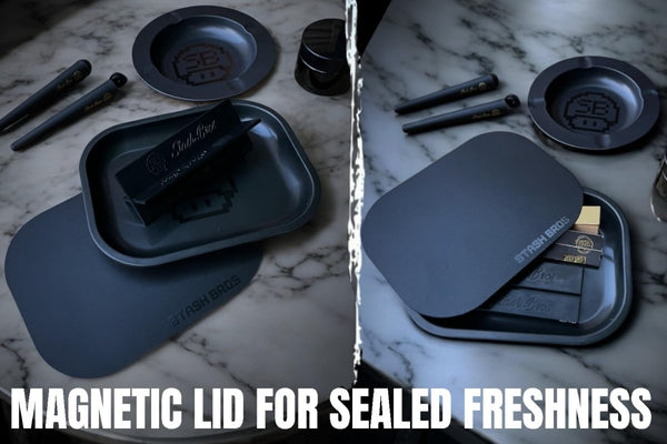 Stash Bros Rolling Tray Set – Magnetic Lid – V-CradleJustSmoke.Me