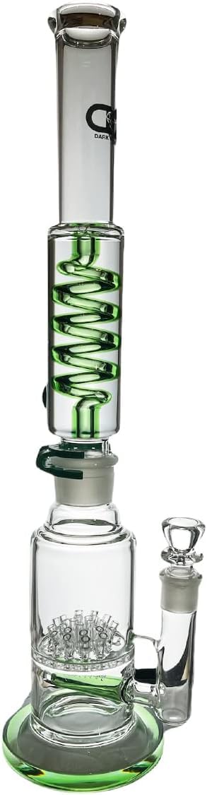The Dark Diamond 46cm Glass Bong – Freezable Coil, Two Percolators – 18.8mm – GreenJustSmoke.Me