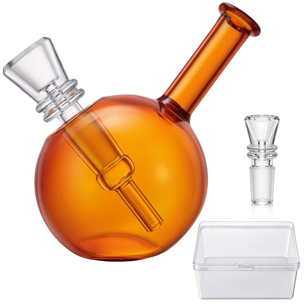 TIMSURE 6cm Mini Glass Bong – Borosilicate – 2 × 10mm Cup BowlsJustSmoke.Me