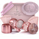 UkGlass Rolling Tray Bundle Kit – Pink Tray, Ashtray, 4-Piece Grinder, Bags & TubesJustSmoke.Me